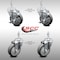 Service Caster 4 Inch SS Thermoplastic Rubber Swivel 1/2 Inch Threaded Stem Caster Brakes, 2PK SCC-SSTS20S414-TPRB-M1015-2-TLB-2 - alternate 1